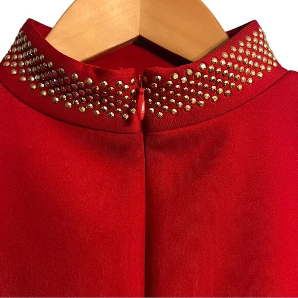 Calvin Klein Women's Red Sleeveless V-Neck Scuba Sheath Dress Sz 4 NWT🏷 - Picture 9 of 16